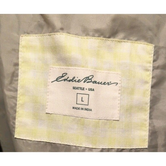 Vintage Eddie Bauer Women's Large Navy Blue Full Zip Nylon Rain Jacket Coat - Picture 7 of 10